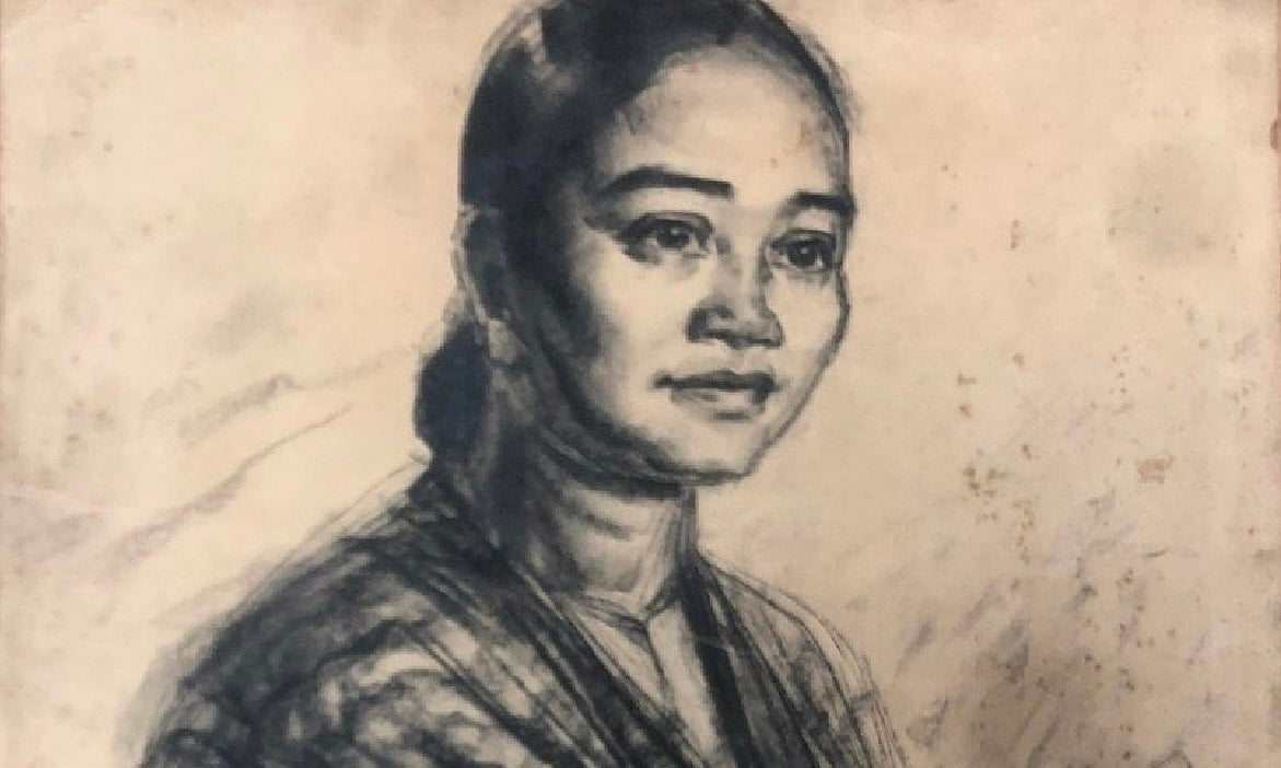Ausstellung des Porträts der Generalin Nguyen Thi Dinh
