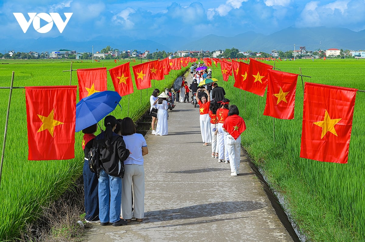 Điện Biên: Rực rỡ “con đường cờ Tổ quốc” giữa cánh đồng Mường Thanh chào mừng Quốc khánh 2/9 - Ảnh 6.