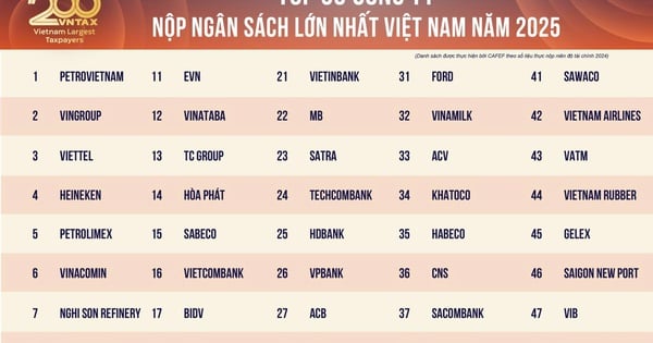 200 empresas con las mayores contribuciones presupuestarias en Vietnam: Contribución total de 794.000 billones de VND