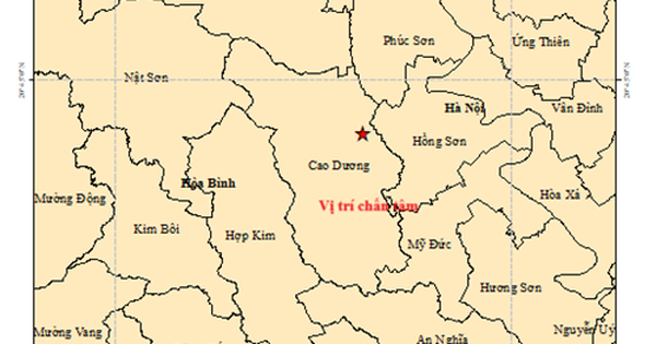 Terremoto de magnitud 3,6 en la comuna de Cao Duong, provincia de Phu Tho