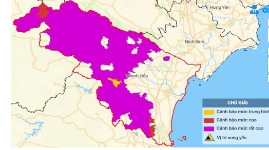 今後6時間以内に77の自治体で洪水や土砂崩れの危険性が非常に高い