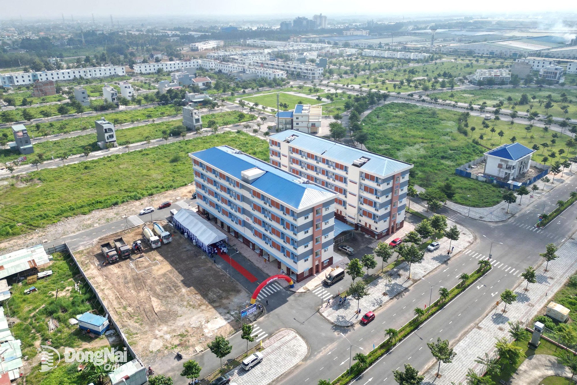 Dự án nhà ở xã hội của Công ty cổ phần Thống Nhất vừa khởi công xây dựng thêm 75 căn hộ vào ngày 19-8. Ảnh: CTV