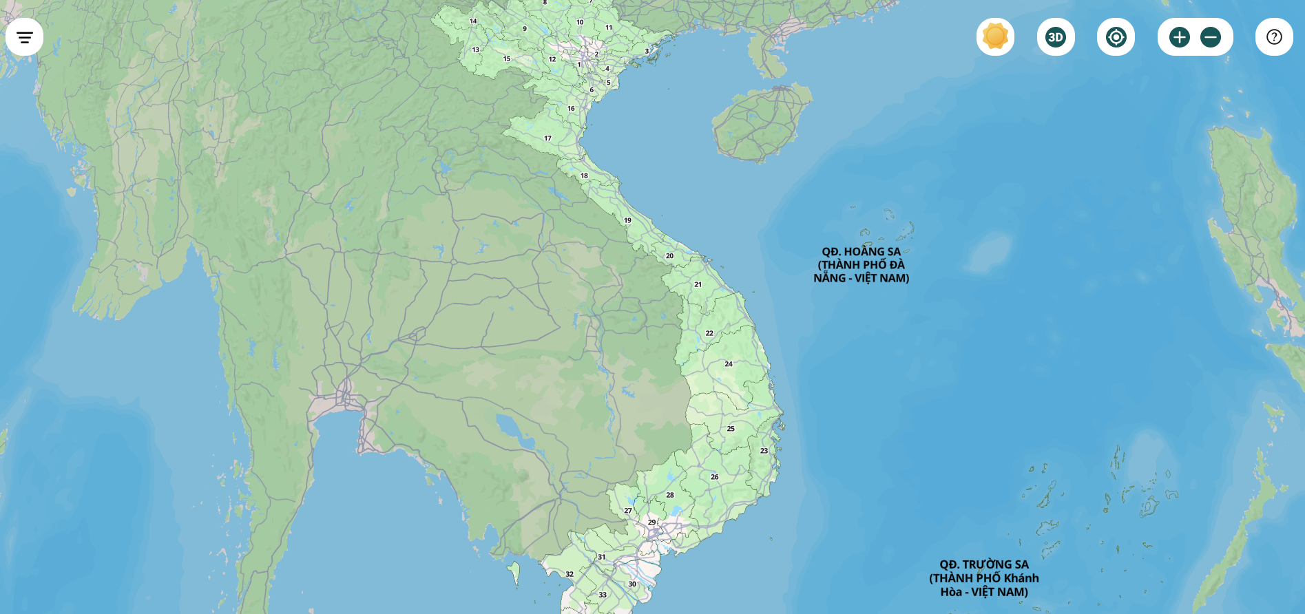 Bản đồ số đa tầng dữ liệu 34 tỉnh thành