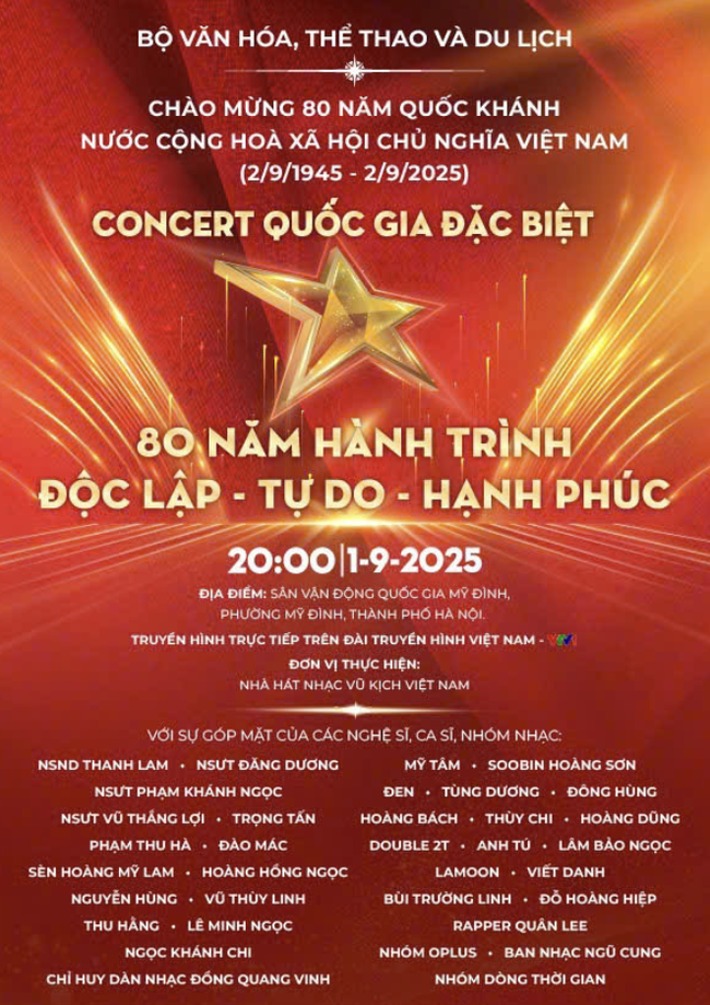 Sắp diễn ra chương trình nghệ thuật Quốc gia đặc biệt "80 năm hành trình Độc lập - Tự do - Hạnh phúc" - Ảnh 1.