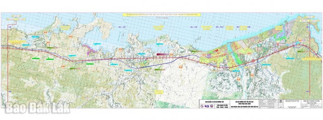 Route map of the North-South high-speed railway project in Dak Lak province.