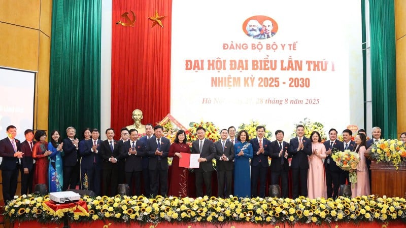 Le vice-Premier ministre Le Thanh Long a présenté la décision portant nomination du Comité exécutif du Parti du ministère de la Santé pour la période 2025-2030. (Photo : Tran Minh)