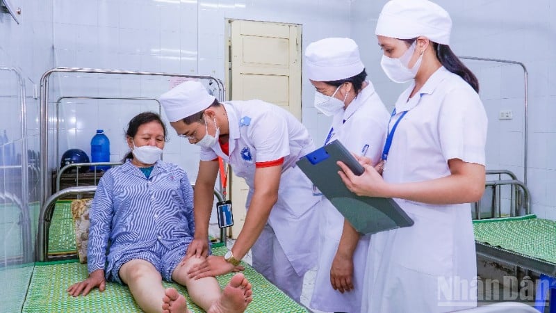 និស្សិត​អនុវត្ត​នៅ​មន្ទីរពេទ្យ​សាកលវិទ្យាល័យ​វេជ្ជសាស្ត្រ Thai Binh។