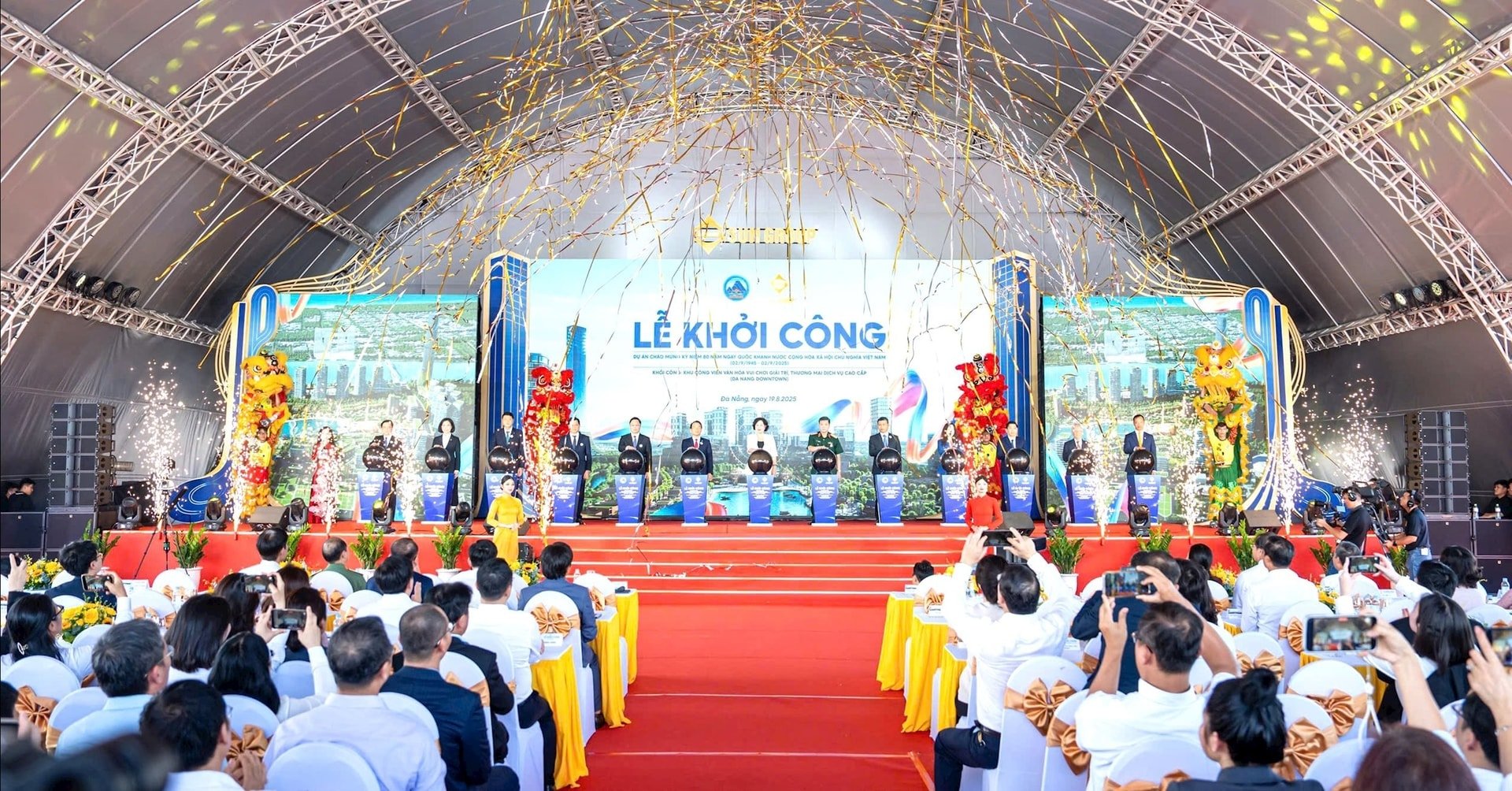 Quang cảnh lễ khởi công dự án Da Nang Downtown vào ngày 19/8/2025. Ảnh: MAI QUẾ