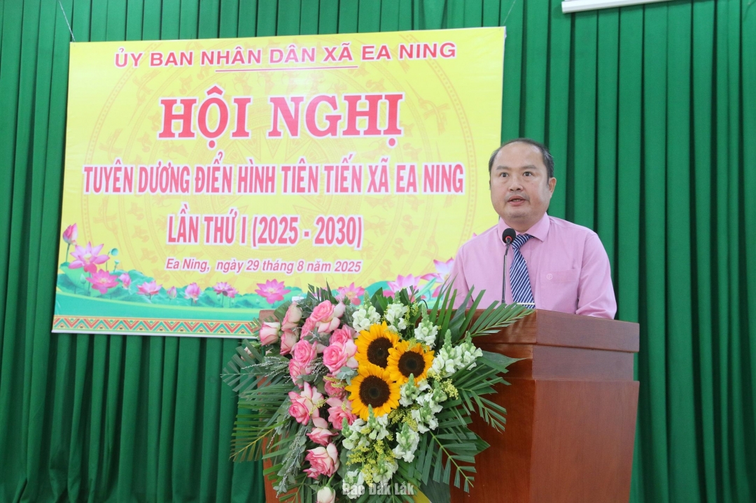 អនុប្រធានគណៈកម្មាធិការប្រជាជនឃុំ Ea Ning លោក Nguyen Manh Hung ចាប់ផ្តើមចលនាត្រាប់តាមរយៈពេល 2025 - 2030