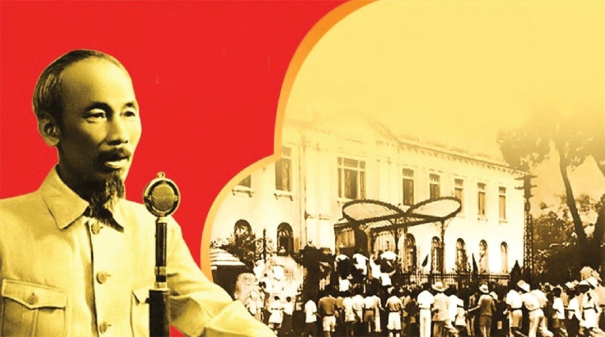 في الثاني من سبتمبر/أيلول عام 1945، وفي ساحة با دينه التاريخية، قرأ الرئيس هو تشي مينه إعلان الاستقلال رسميًا، مما أدى إلى ميلاد جمهورية فيتنام الديمقراطية.