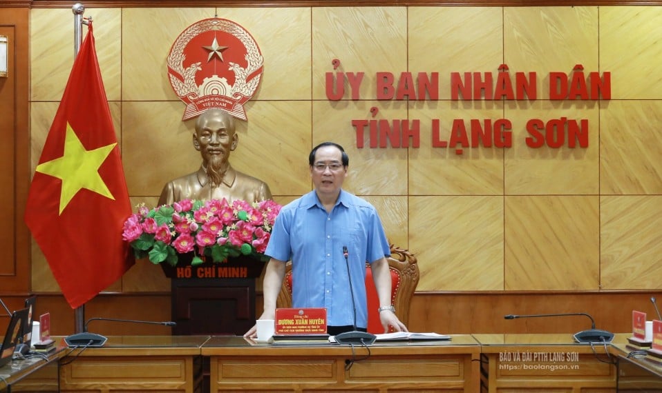 Đồng chí Dương Xuân Huyên, Phó Chủ tịch Thường trực UBND tỉnh kết luận cuộc họp 
