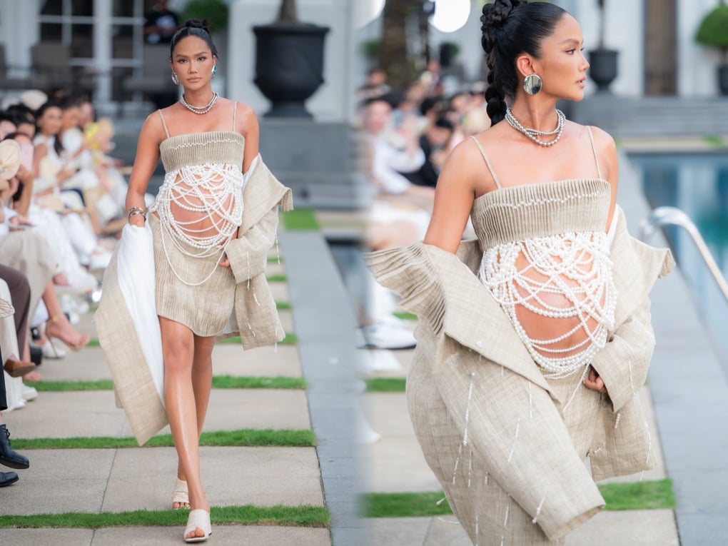 H’Hen Niê khoe bụng bầu trên sàn catwalk trước khi nghỉ sinh - 1