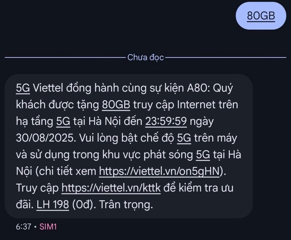 Thuê bao Viettel tại Hà Nội được tặng 80GB dữ liệu 5G dịp 2/9 - 1