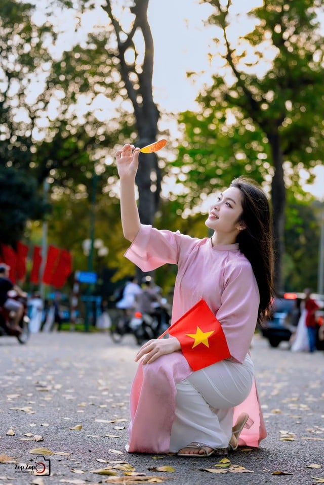 ‘Hot girl’ bóng chuyền Hà Kiều Vy gây thương nhớ với bộ ảnh mừng Quốc khánh - Ảnh 9.