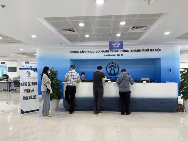 Chi nhánh Trung tâm Phục vụ hành chính công số 1 tại Tòa nhà liên cơ 258 Võ Chí Công. (Ảnh: T.L)