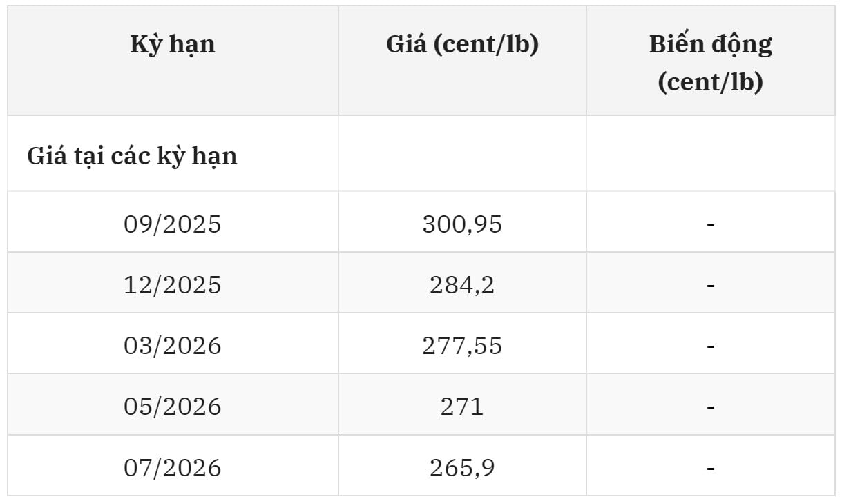 Giá cà phê Arabica New York ngày 4 8 2025