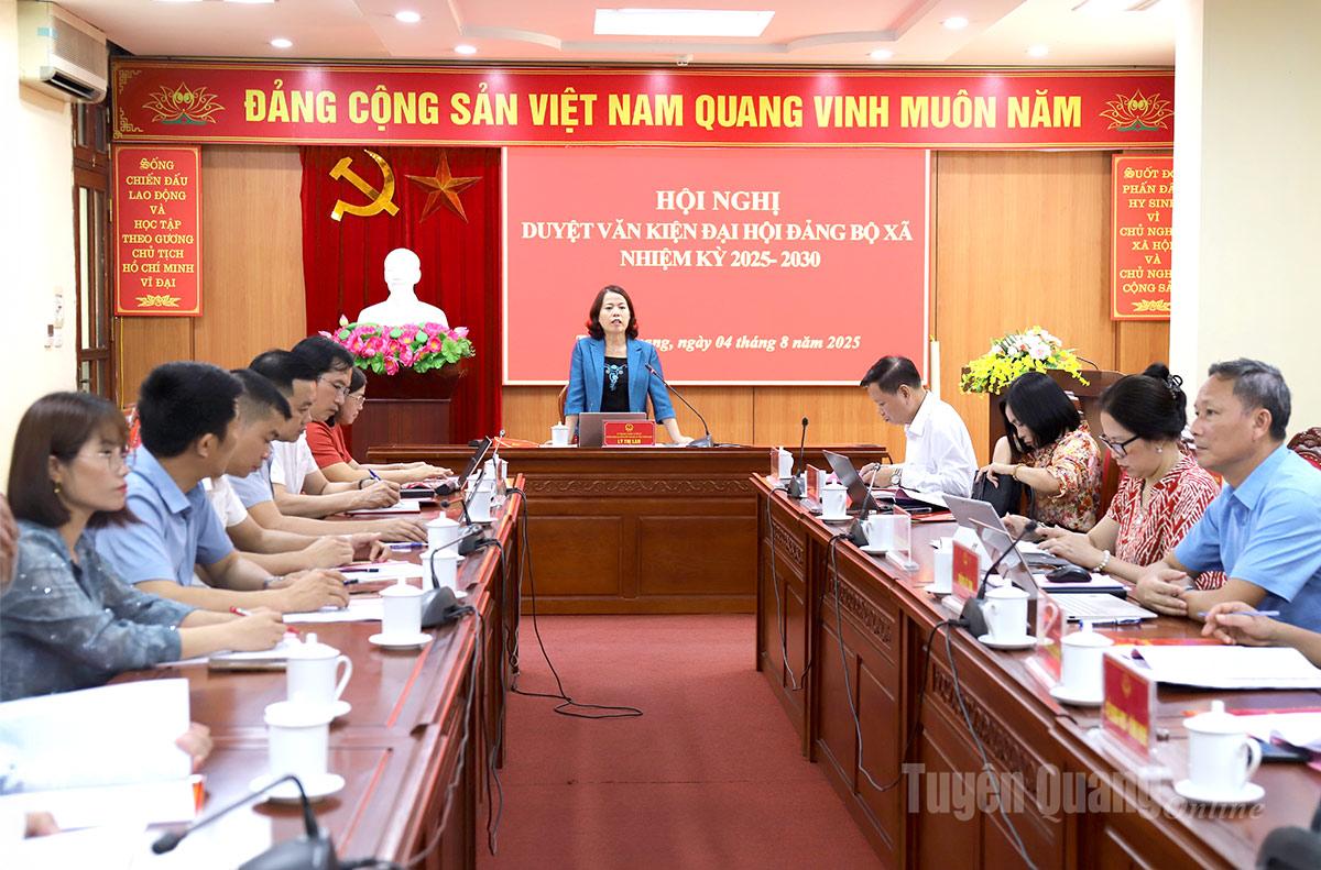 Đồng chí Lý Thị Lan kết luận tại buổi làm việc.