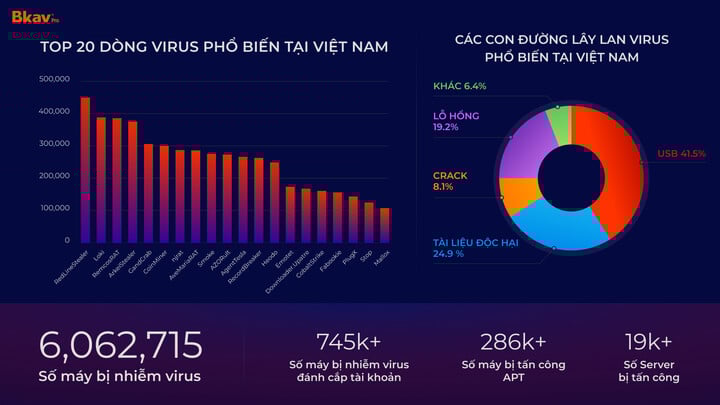 Những loại Virus mạng phổ biến tại Việt Nam. (Nguồn BKAV)