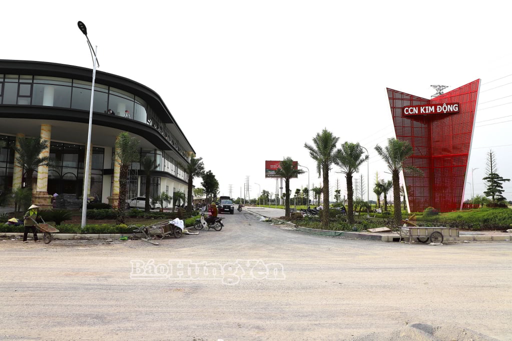 Cụm công nghiệp Kim Động đang dần hoàn thiện việc thi công hạ tầng kỹ thuật.