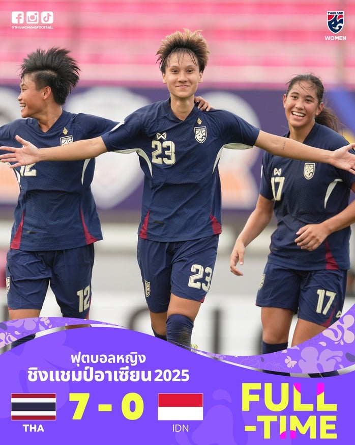 Thái Lan thắng đậm Indonesia 7-0 ở trận ra quân ASEAN Cup nữ 2025- Ảnh 1.