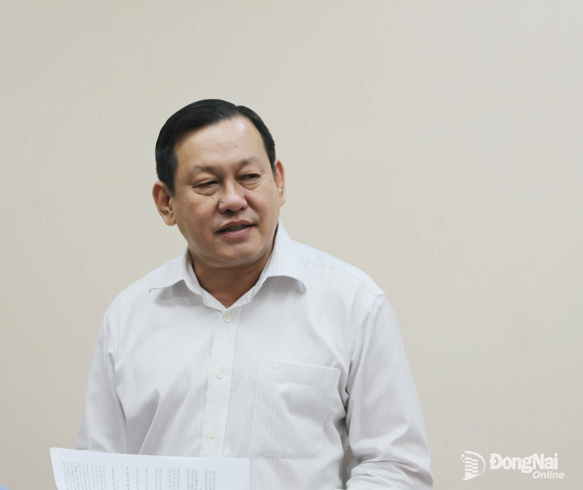 Phó giám đốc Sở Nông nghiệp và Môi trường tỉnh Đồng Nai Đặng Minh Đức trao đổi tại buổi làm việc. Ảnh: H.Thảo