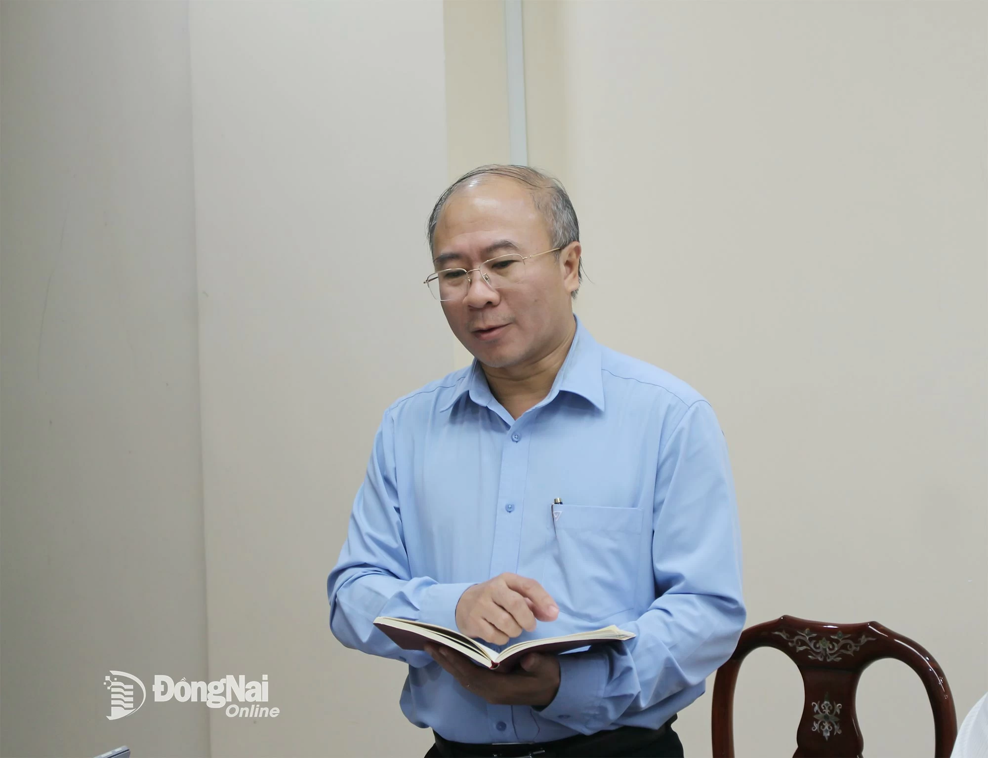 Phó Giám đốc Sở Khoa học và Công nghệ tỉnh Đồng Nai Nguyễn Minh Quang phát biểu tại buổi làm việc. Ảnh: H.Thảo