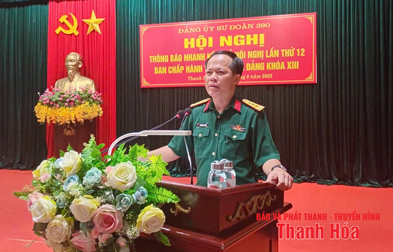 Đảng ủy Sư đoàn 390 thông báo nhanh kết quả Hội nghị lần thứ 12 Ban chấp hành Trung ương Đảng khoá XIII
