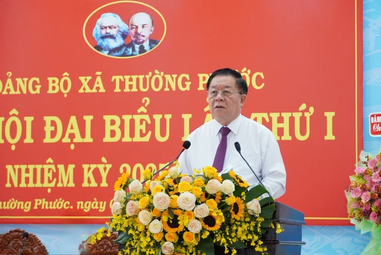Trưởng Ban Tuyên giáo và Dân vận Nguyễn Trọng Nghĩa dự Đại hội Đảng bộ xã Thường Phước, tỉnh Đồng Tháp- Ảnh 1.