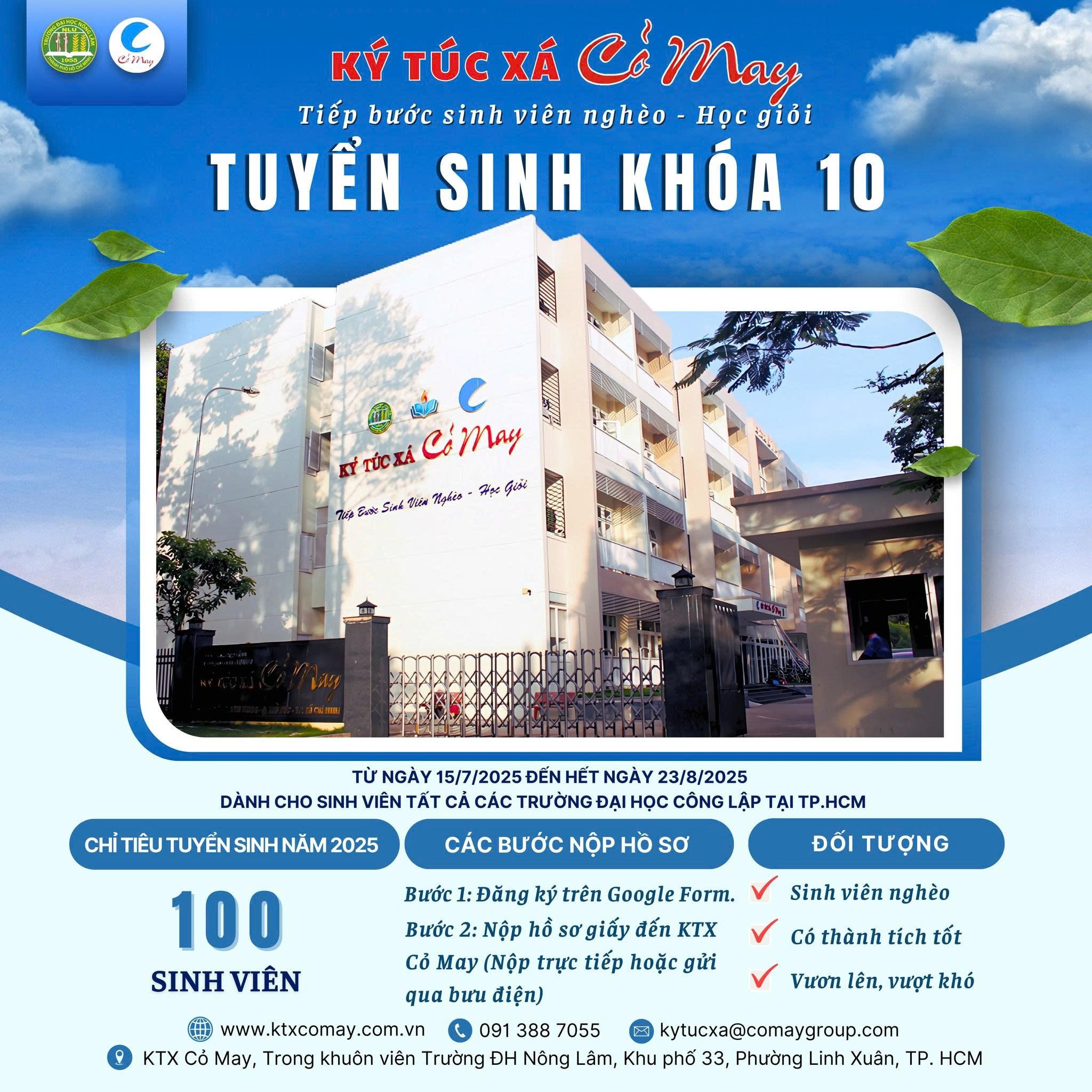 Thời gian qua, Ký túc xá Cỏ May hỗ trợ cho nhiều hoàn cảnh sinh viên nghèo, hiếu học 