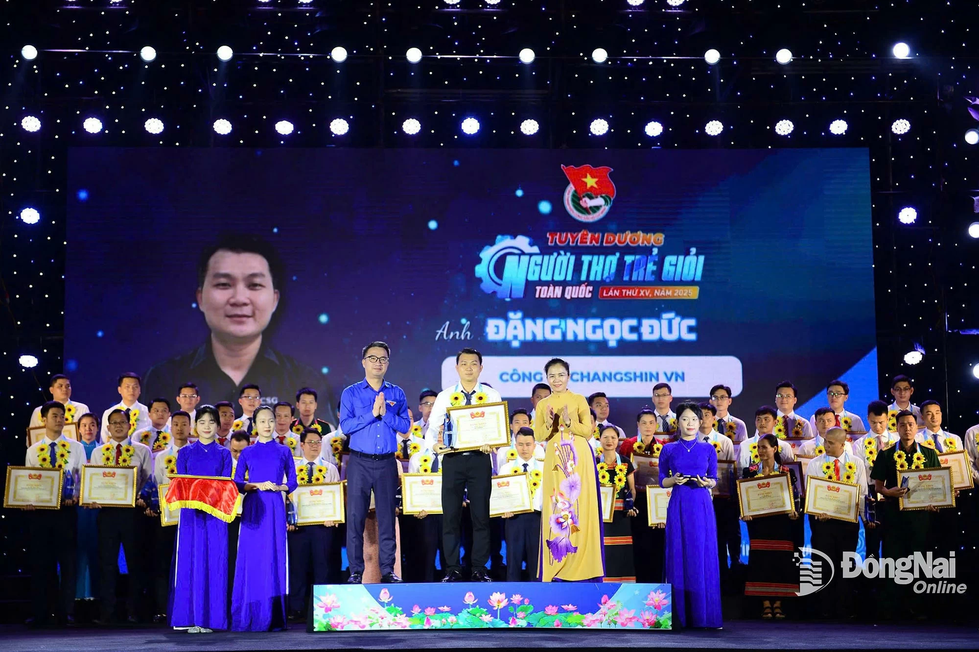Anh Đặng Ngọc Đức được tuyên dương Người thợ trẻ giỏi toàn quốc lần thứ XV-2025. Ảnh: NVCC