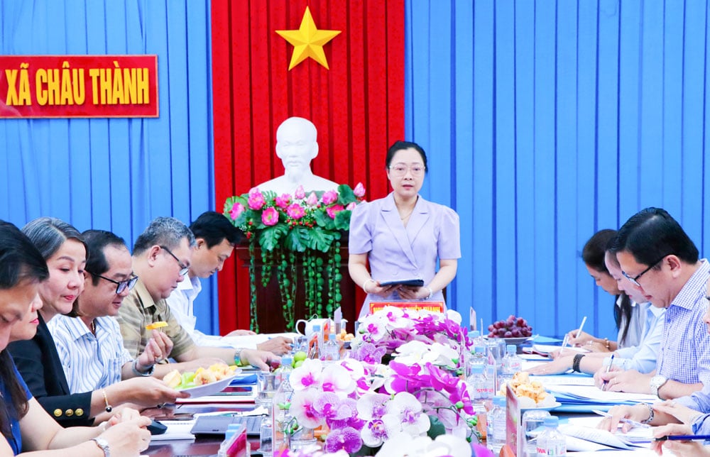 Phó Chủ tịch UBND tỉnh- Nguyễn Thị Quyên Thanh phát biểu tại buổi làm việc.