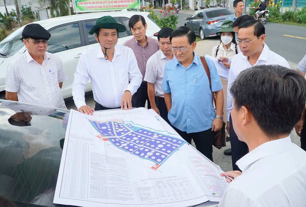 Đoàn công tác khảo sát tiến độ thực hiện dự án đầu tư Khu công nghiệp Đông Bình.