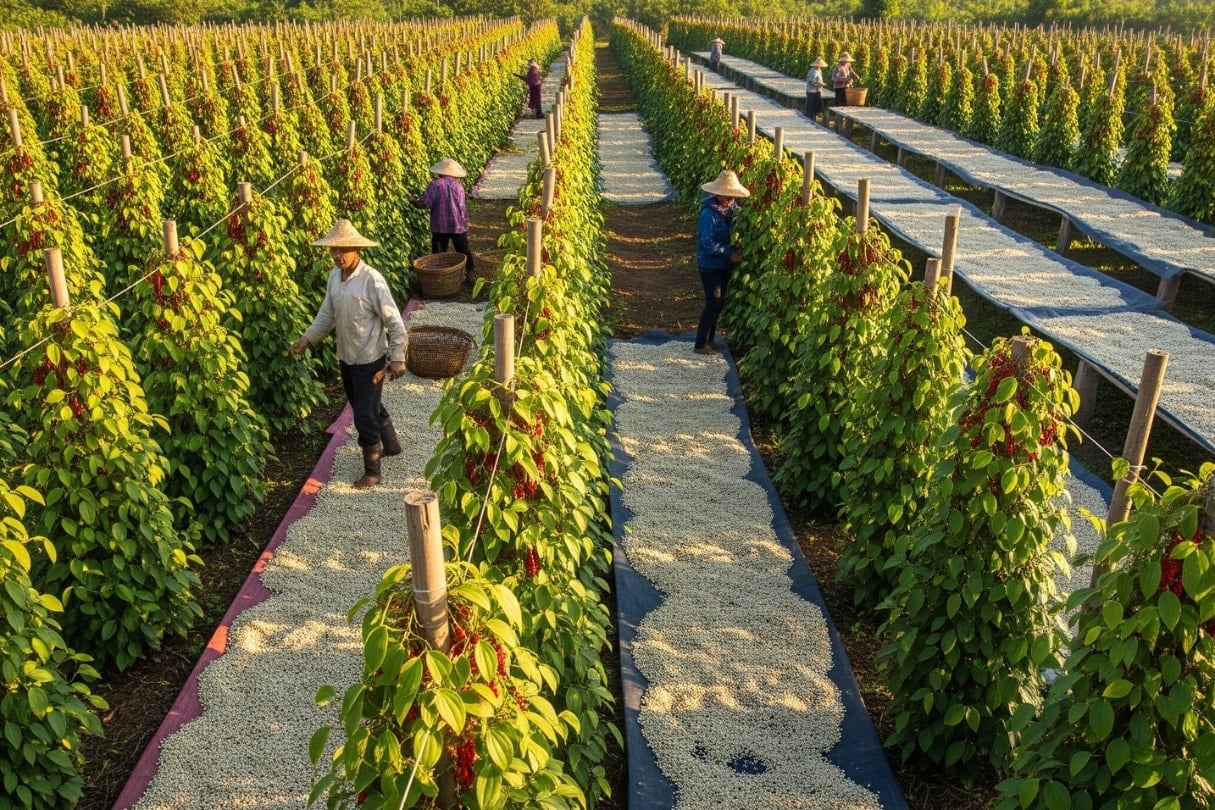 Giá tiêu hôm nay 7 8 Thị trường án binh bất động, lắng nghe động tĩnh từ Mỹ