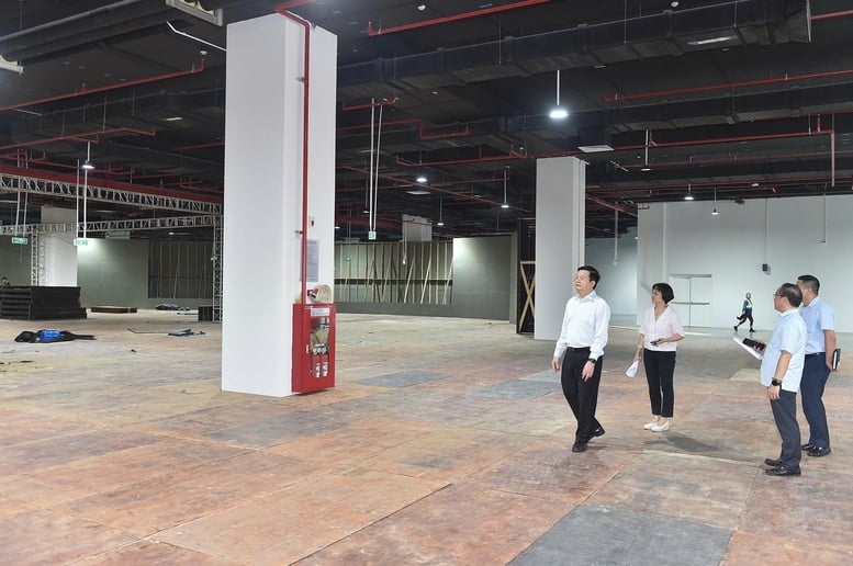 Thi công liên tục 24/7 để đảm bảo tiến độ Triển lãm thành tựu Đất nước nhân dịp kỷ niệm 80 năm Ngày Quốc khánh - Ảnh 9.