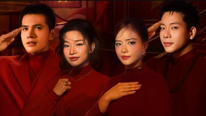 Four famous young singers perform the song.