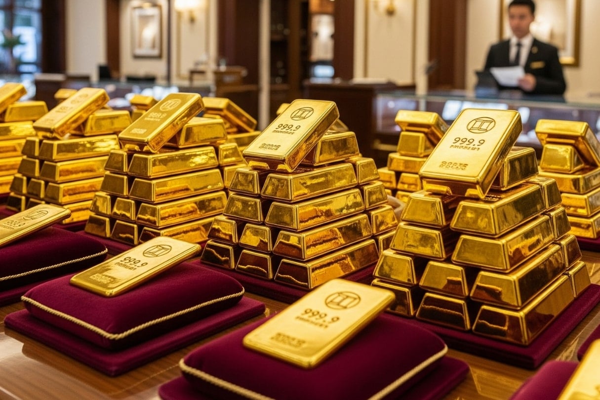 Gold price this afternoon 8 8 2025 Domestic gold price is flooded with green, increased by millions, making a new record