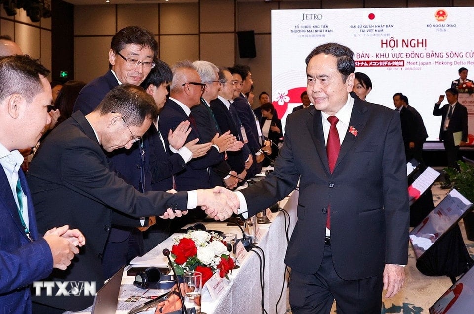 Chủ tịch Quốc hội Trần Thanh Mẫn dự Phiên khai mạc Hội nghị xúc tiến đầu tư 'Gặp gỡ Nhật Bản-khu vực Đồng bằng sông Cửu Long.' (Ảnh: Doãn Tấn/TTXVN)
