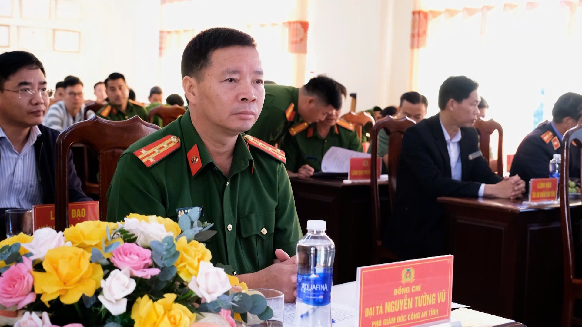Đại tá Nguyễn Tường Vũ - Phó giám đốc Công an tỉnh Lâm Đồng dự buổi lễ