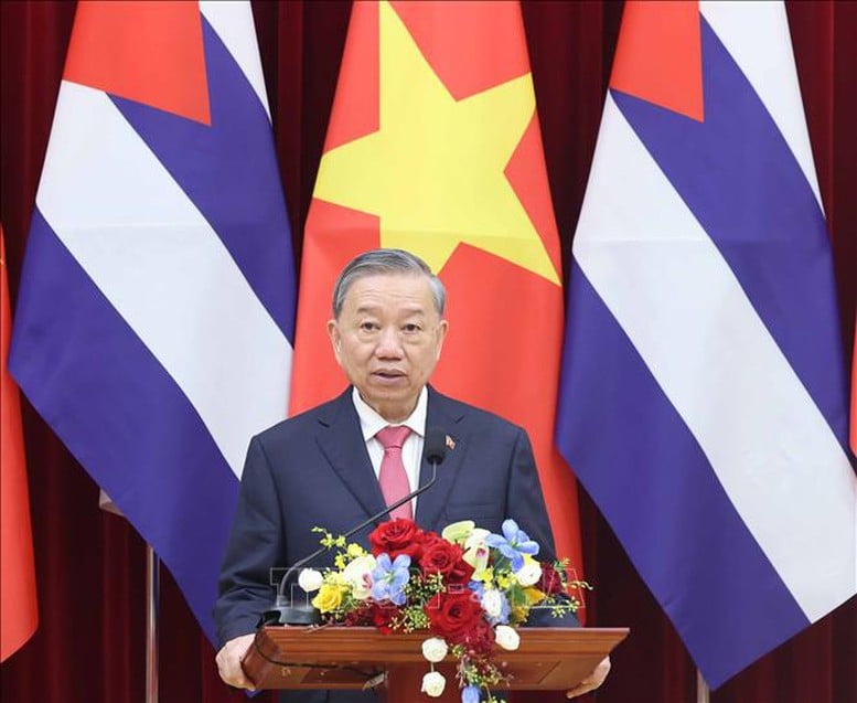 Chiêu đãi trọng thể cấp Nhà nước Đoàn đại biểu cấp cao Cuba- Ảnh 1.
