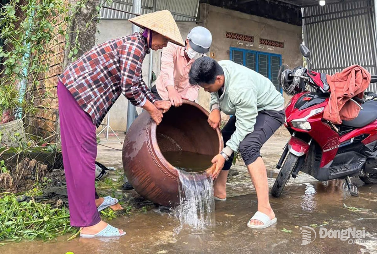 ساکنان کمون نام کت تین، استان دونگ نای، برای جلوگیری از تب دنگی، خانههای خود را تمیز میکنند. عکس: همکار