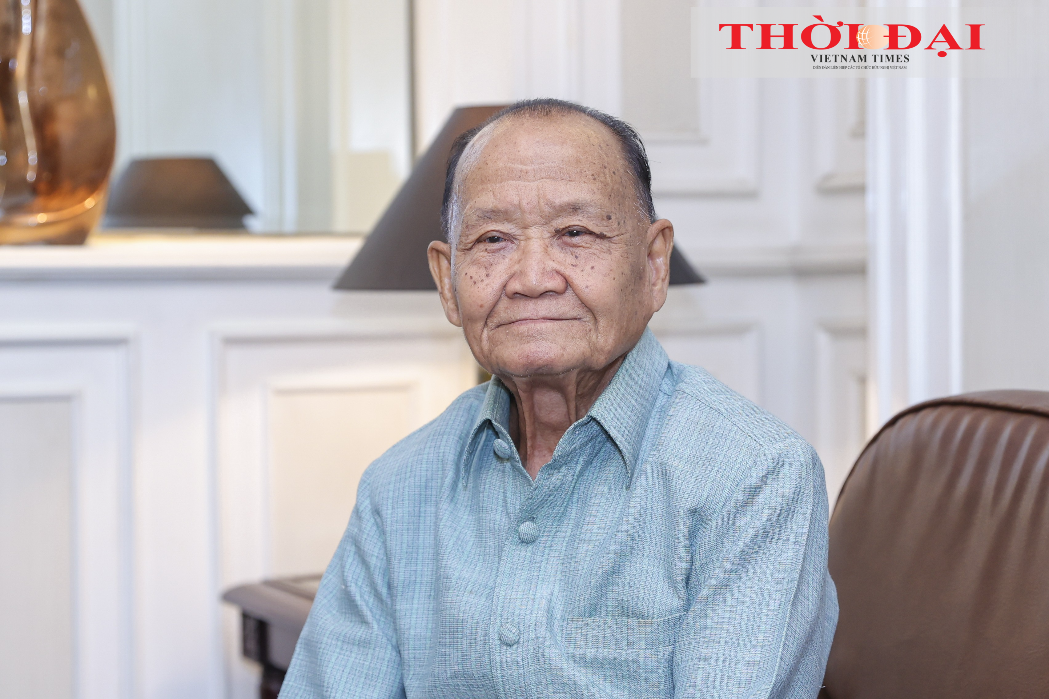 Thiếu tướng Somphone Keomixay, nguyên Chủ tịch Hội Cựu chiến binh quốc gia Lào. (Ảnh: Đinh Hòa)