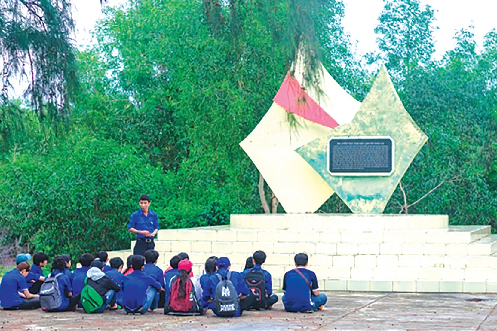 At the Monument of Capture of Western Paratroopers