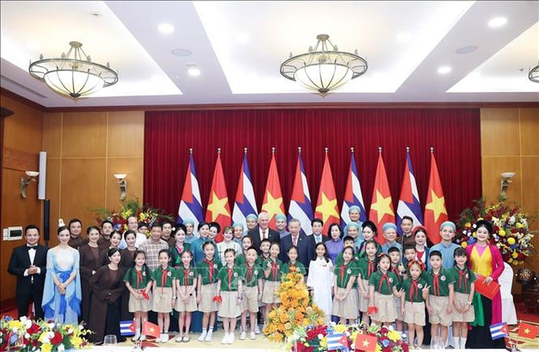Chiêu đãi trọng thể cấp Nhà nước Đoàn đại biểu cấp cao Cuba- Ảnh 4.