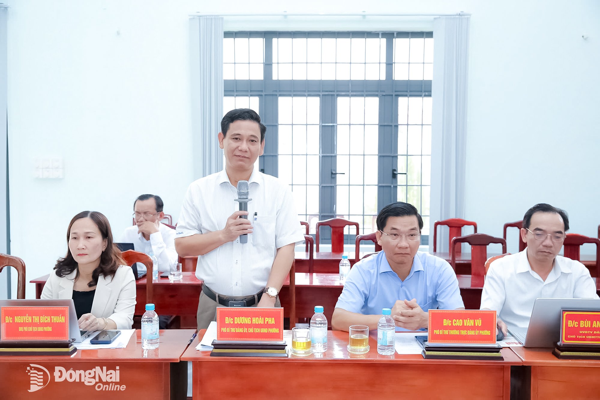 ທ່ານ​ເລຂາທິການ​ໃຫຍ່​ຄະນະ​ບໍລິຫານ​ງານ​ສູນ​ກາງ​ພັກ, ປະທານ​ຄະນະ​ກຳມະການ​ປະຊາຊົນ​ນະຄອນ ດົ່ງ​ຊ໋າຍ ຫວູ​ດຶກ​ຟ໋າ ກ່າວ​ຄຳ​ເຫັນ​ທີ່​ພິທີ​ລົງ​ນາມ. ພາບ: ເຈືອງຮ່ຽນ 