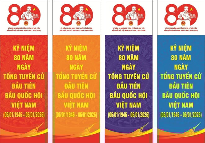 Mẫu biểu trưng chính thức kỷ niệm 80 năm Ngày Tổng tuyển cử đầu tiên