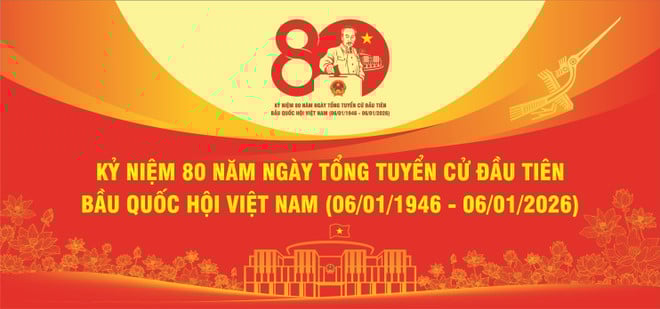 Mẫu biểu trưng chính thức kỷ niệm 80 năm Ngày Tổng tuyển cử đầu tiên