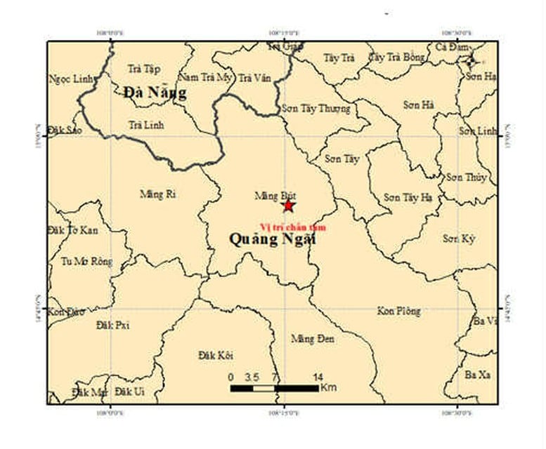 Động đất 4.5 độ tại xã Măng Bút, tỉnh Quảng Ngãi- Ảnh 1.