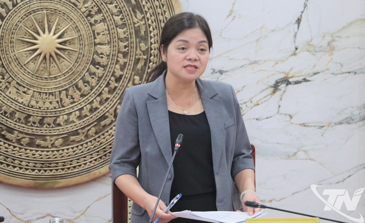 សមមិត្ត Nguyen Thi Loan អនុប្រធានគណៈកម្មាធិការប្រជាជនខេត្ត បញ្ចប់កិច្ចប្រជុំ។