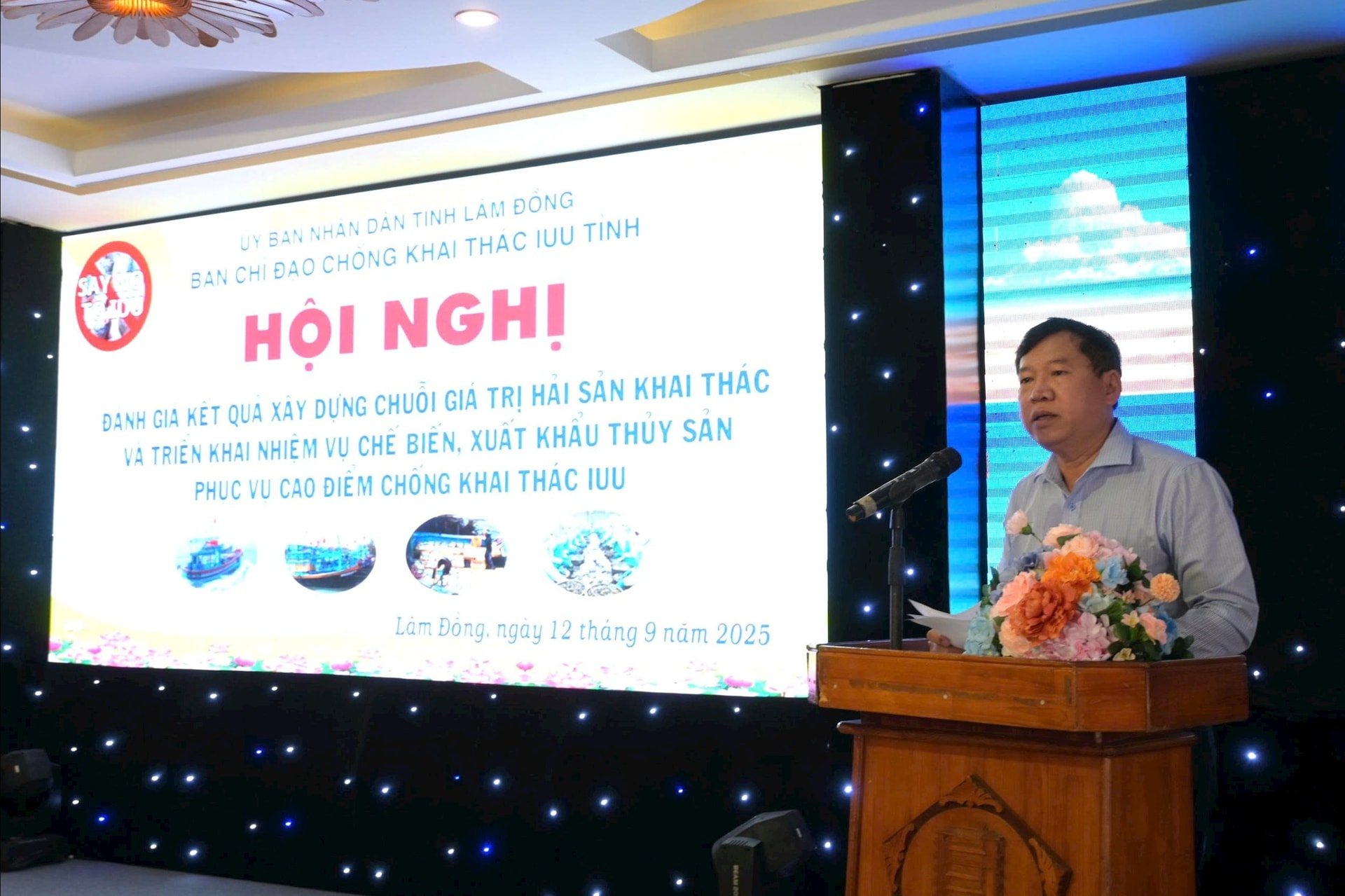 លោក Nguyen Van Chien អនុប្រធាននាយកដ្ឋានកសិកម្ម និងបរិស្ថានបានថ្លែងនៅក្នុងសន្និសីទនេះ។