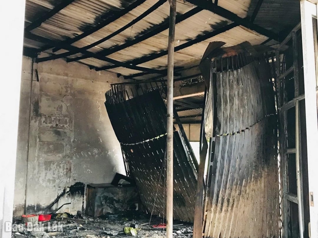 Restoran yangınının görüntüsü.